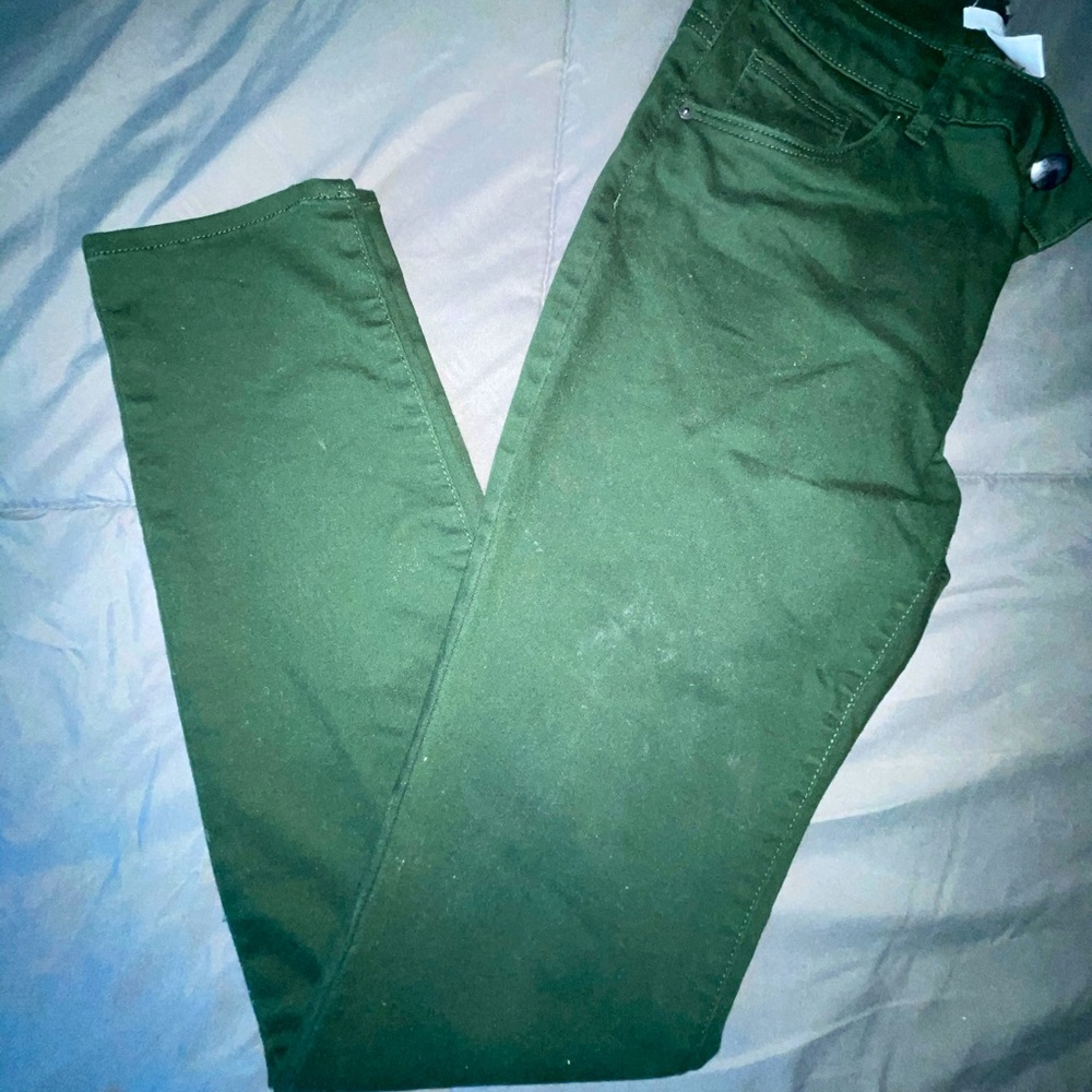 Forrest green H&M skinny jeans